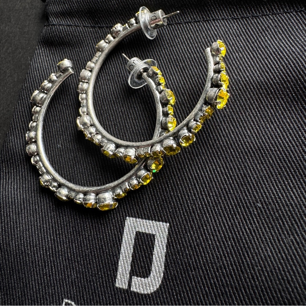 DANNIJO Alicia Swarovski Crystal Hoop Earrings - Picture 7 of 9